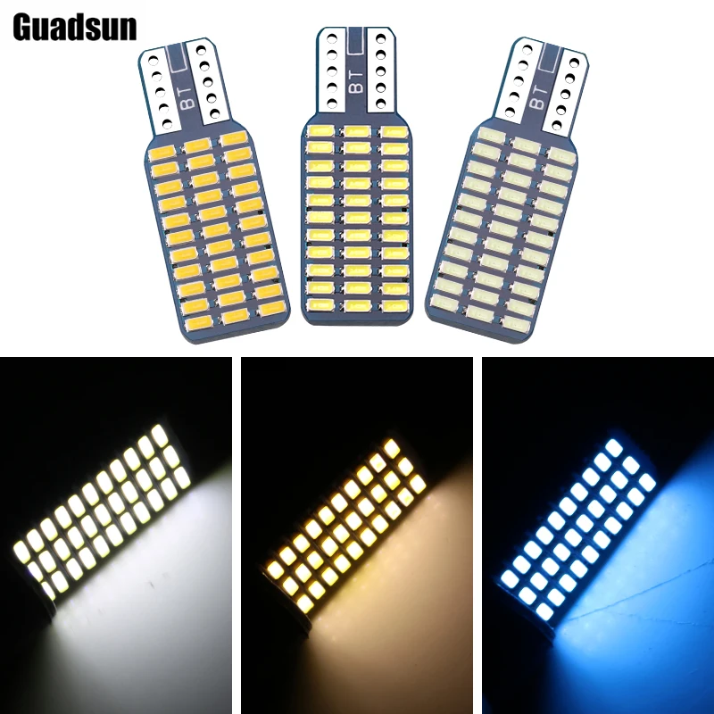 

Guadsun 1PCS T10 W5W LED 192 194 168 Bulbs 3014 33 SMD Canbus No Error Dome Light License Plate Lamp Interior Lights White 12V