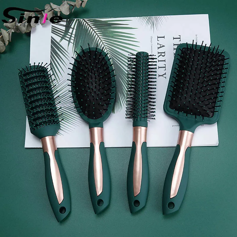 

Anti-Static Dark Green Air Cushion Suit Comb Massage Airbag Comb High-Value Female Curly Hair Comb Styling Cylinder Roller Comb