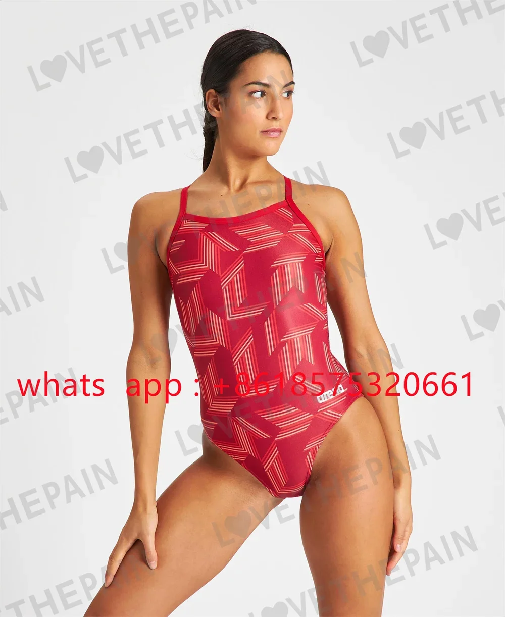 

Women's Puzzled Light Drop Challenge Back One Piece Swimsuit 2023 Competition Training Swimwear Fitness Open Waters Swimsuit