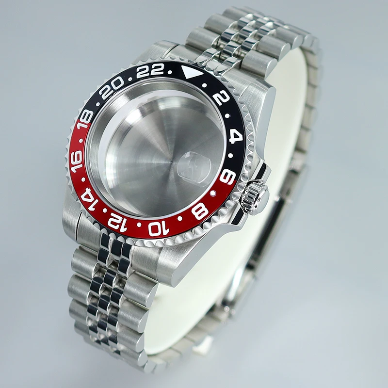 Фото Корпус GMT, корпус из нержавеющей стали 40 мм, сапфировое стекло для Submariner NH35 NH36 NH34 NH70 Miyota 8215 Eta 2824, юбилейный ремешок №3