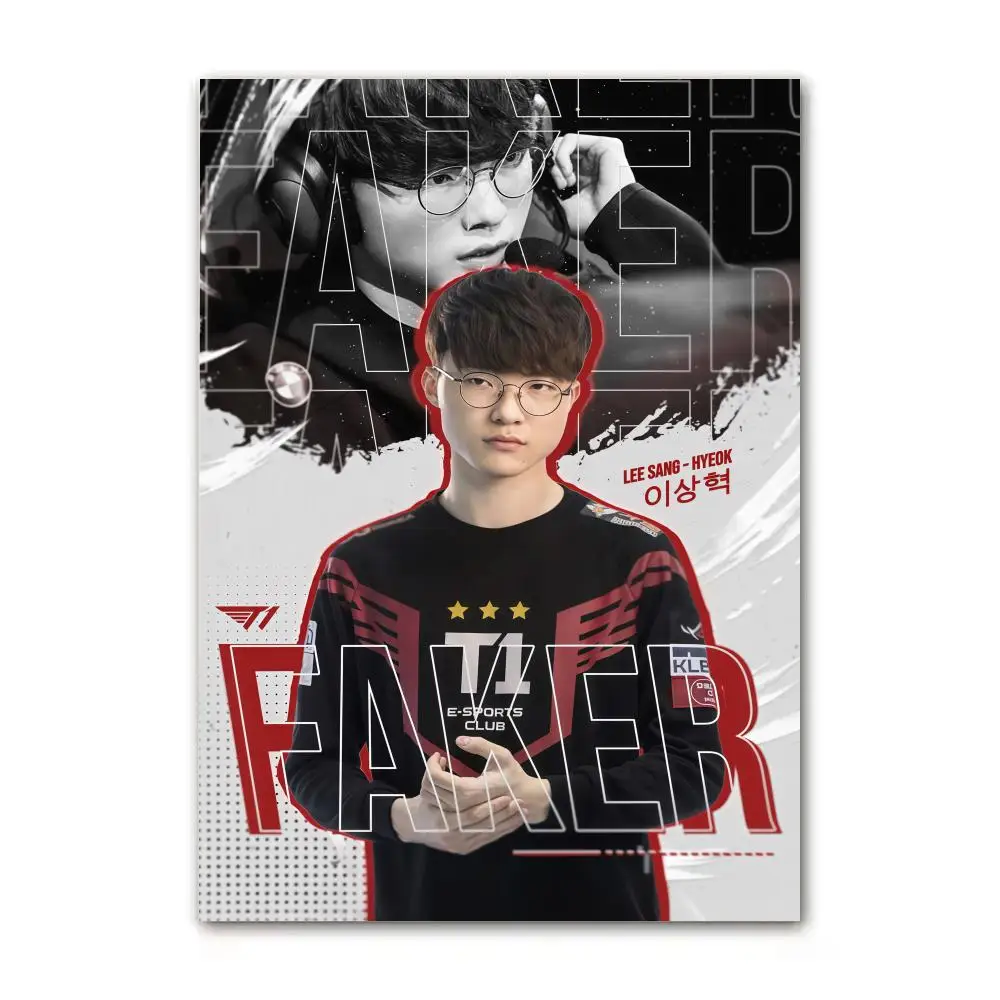 Декоративная настенная наклейка с изображением Fakerа из команды T1 LCK (Лига Легенд) в стиле каллиграфии для гостиной, бара, декора стен комнаты (art.: 3920dc5e628f8) - 3920dc5e628f8