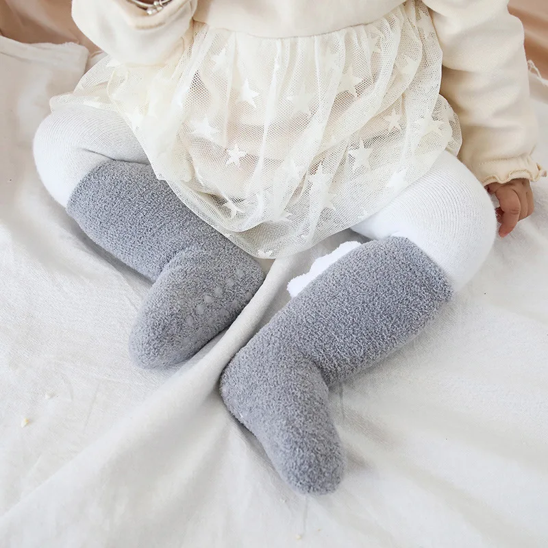 

0-5Y Baby Autumn Winter Newborn Velvet Dinosaur Sock Toddler Boys Girls Cotton Thick Floor Sock Kids Anti Slips Warm Sleep Stuff