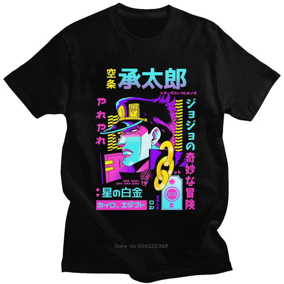 

Fashion Jojo Bizarre Adventure T Shirt Men Short Sleeved Vaporwave Aesthetic Jotaro T-shirt Cotton Kujo Manga Graphic Tee Tops