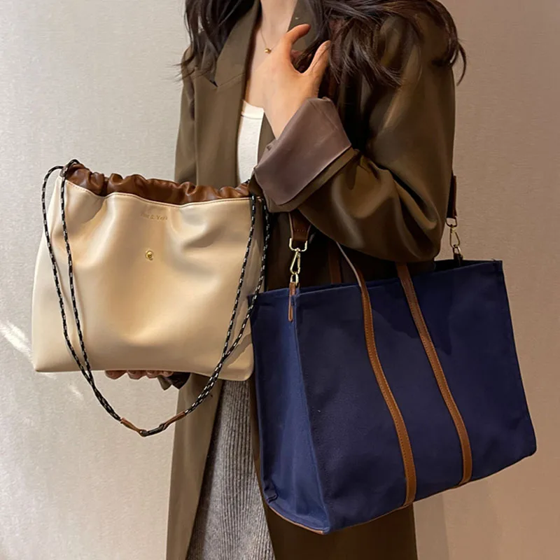 

Комплект из 2 предметов, Женская Холщовая Сумка через плечо, Большая вместительная сумка-тоут, сумки через плечо, женские сумки для покупок, ...