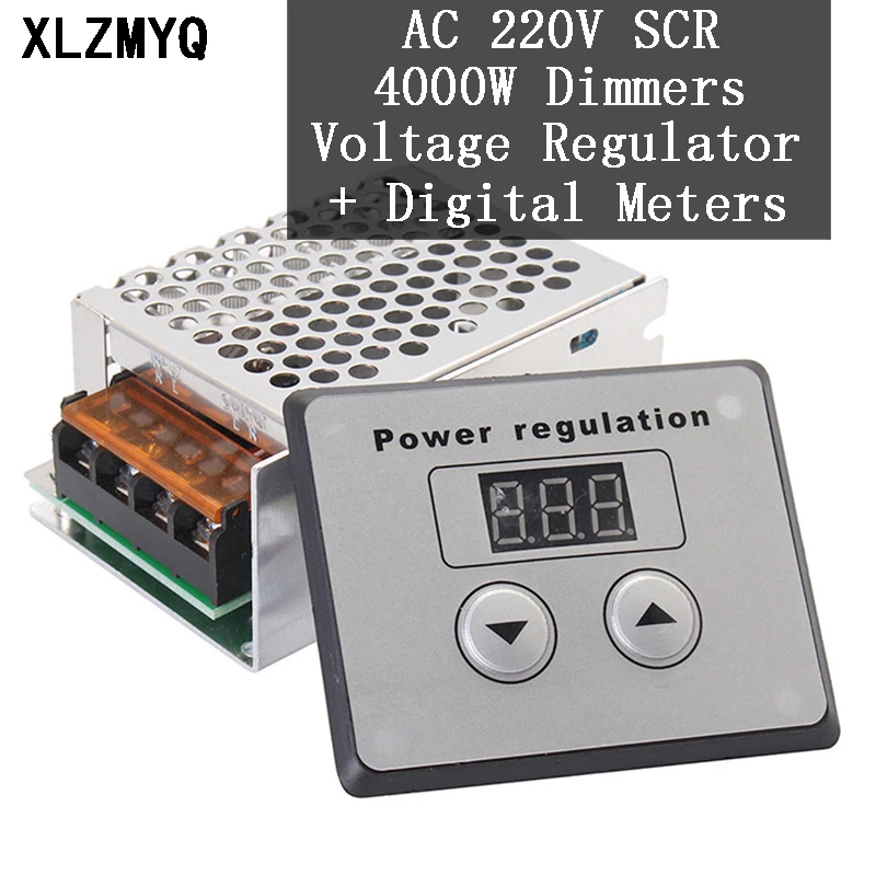 

AC 220V 4000W SCR Electronic Regulator Dimmers + Digital Meters High Power Thyristor Electronic Voltage Regulator Diy Electronic