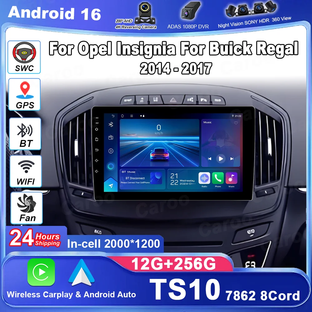 Фото Автомагнитола Android 16 Carplay для Opel Insignia и Buick Regal 2014-2017, мультимедийный видеоплеер с GPS, стереосистема №2