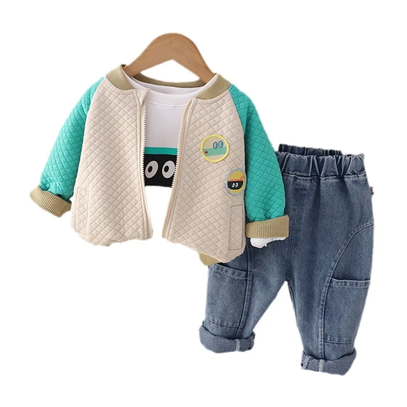 

New Spring Autumn Baby Clothes Girls Clothing Children Boys Jacket T-Shirt Pants 3Pcs/Sets Toddler Casual Costume Kids Tracksuit