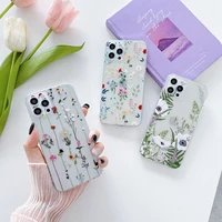 literary flowers phone case for iphone 12 11 13 pro max 7 8 plus 11 pro mini x xs se2 xr cover shockproof transparent phone case