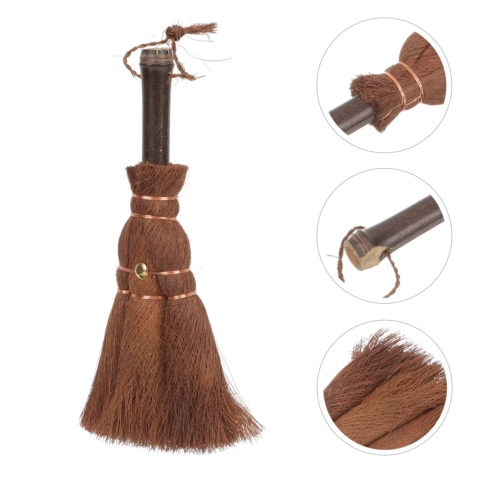 Соломенная метла аксессуары для небольшого дома Хэллоуина светло-коричневые