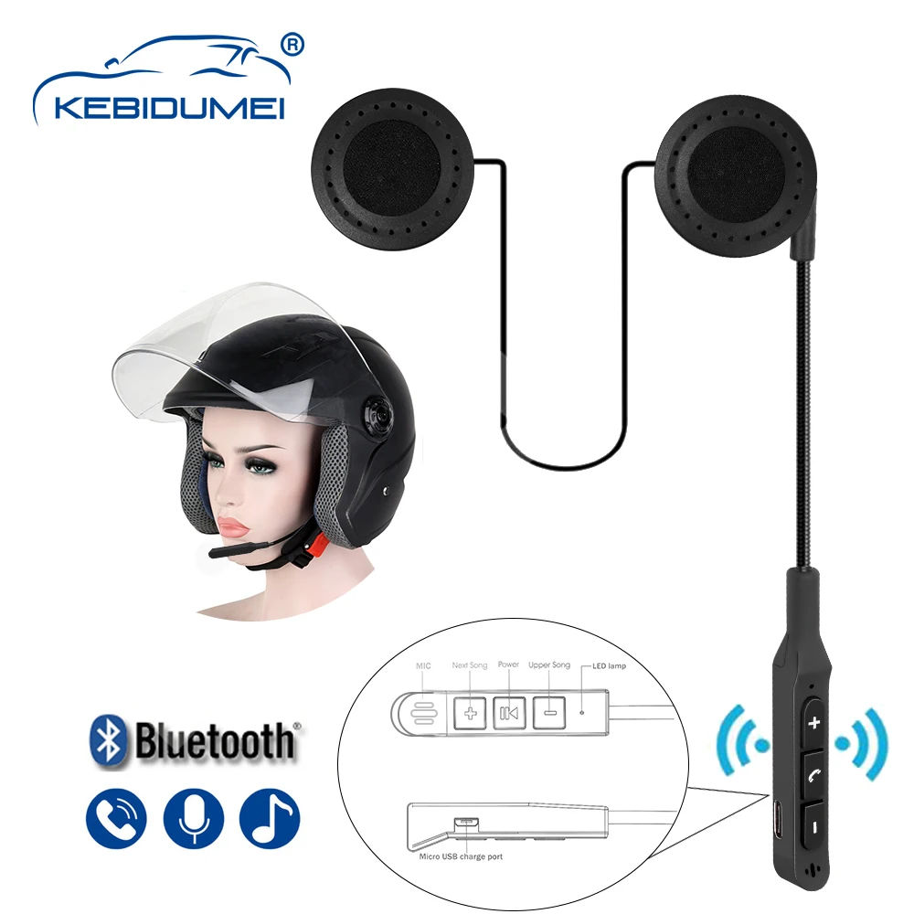 

BT19 Moto Helmet Headset Bluetooth V5.0 Motorcycle Wireless Handsfree Call Stereo Earphone Speaker Support Mic Voice Control