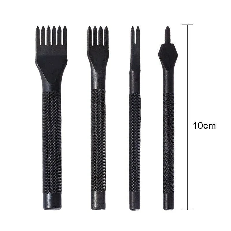 4 Pcs Quality Leather Craft Tools Hole Punches Stitching Punch Tool Set 1+2+4+6 Prong | Дом и сад
