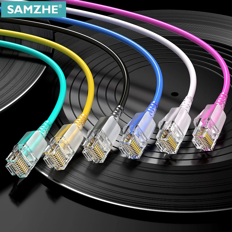 SAMZHE-Cable Ethernet Cat6 Cat 6A 10gbps, Cable de red Lan delgado para...