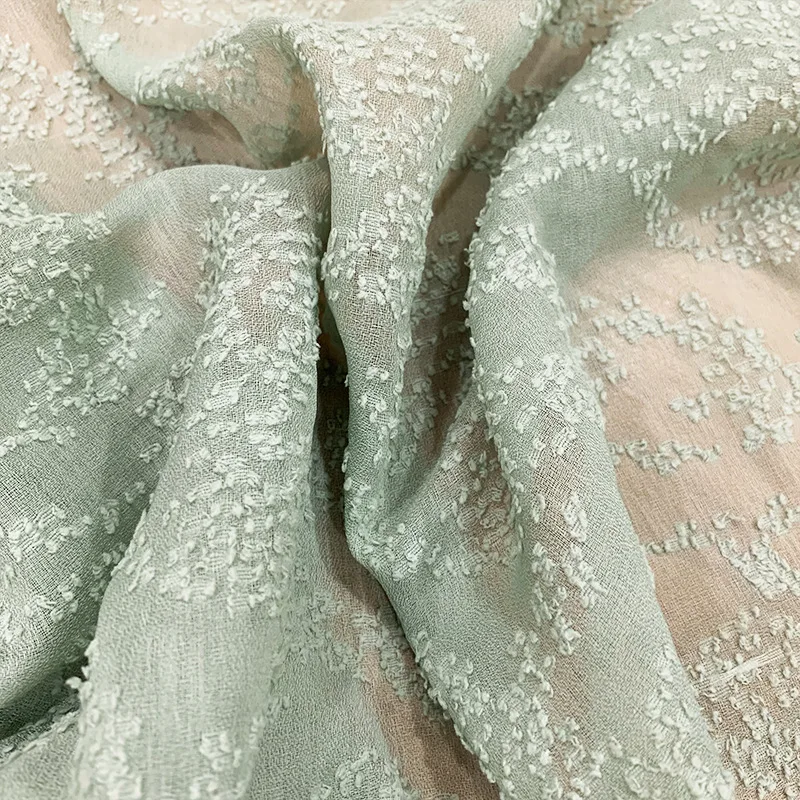 Мягкая шифоновая Полиэстеровая жаккардовая имитация льняной тюлевой сетчатой