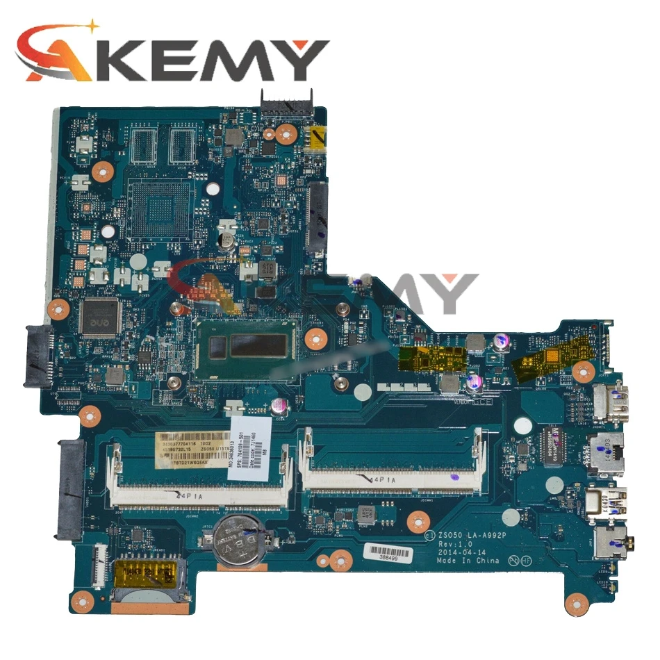 Buy ZSO50 LA-A992P Mainboard For HP Pavilion 250 G3 15-R Laptop Motherboard With i7 CPU DDR3 100% Fully Tested 784567-501 784567-001 on