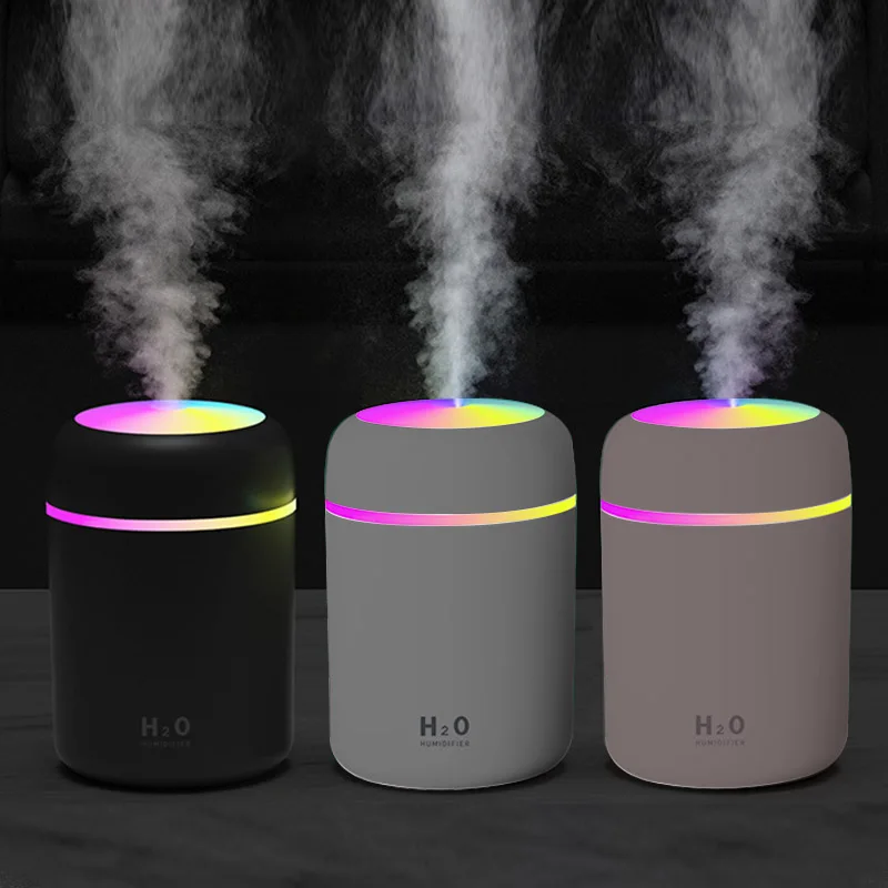 

Oil Diffuser Car Purifier Aroma Anion Mist Maker with Colorful Night Light For home Portable 300ml Electric Air Humidifier Aroma