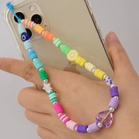 clay chains jewelry accessories for women phone case phone charm mobile phone lanyard anti lost bracelet free shipping