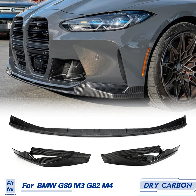 Автомобильный передний бампер спойлер с сухим углеродным волокном для BMW G80 M3 G82 M4
