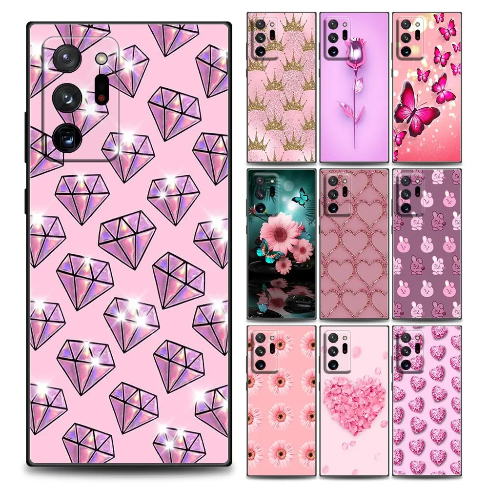 

Cute Pink Flower Animals Samsung Case for Note 8 Note 9 Note 10 M11 M12 M30s M32 M21 M51 F41 F62 M01 Soft Silicone Cover