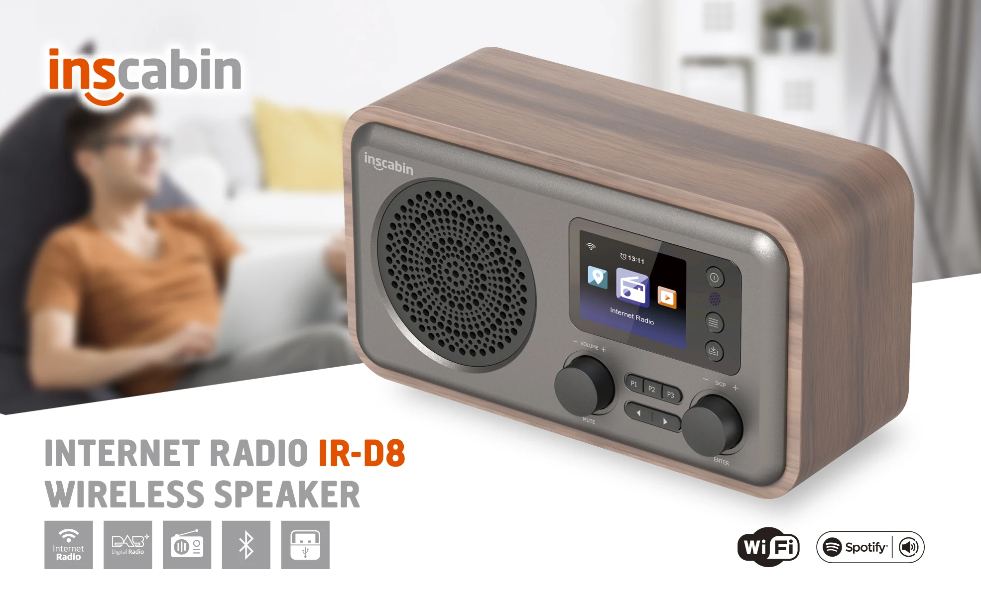 Inscabin D8 интернет DAB/DAB + цифровое радио Интернет-радио/цифровое с подключением к
