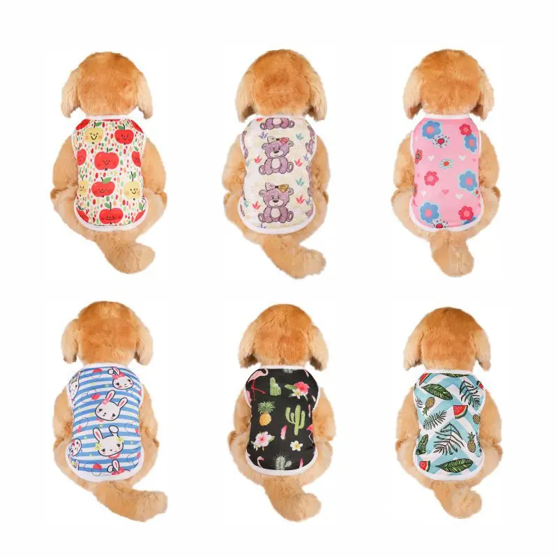 

New Dog Summer Vest Thin Vest Pet Vest Printing Vest French Teddy Suitable for Pet Small Dogs