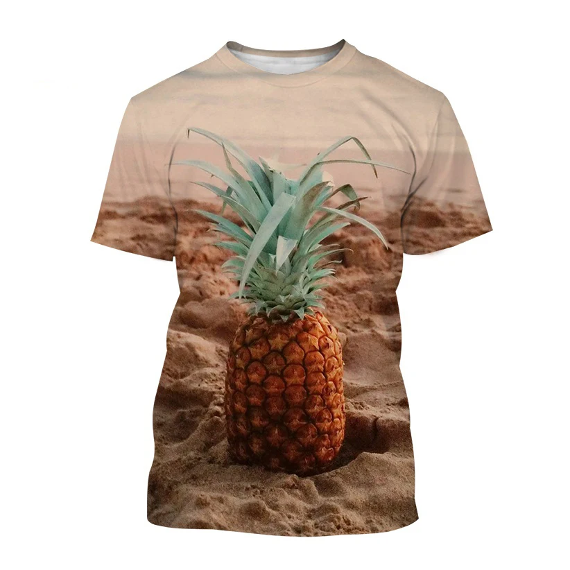 Футболка мужская с принтом ананасов оригинальная Веселая дышащая майка коротким