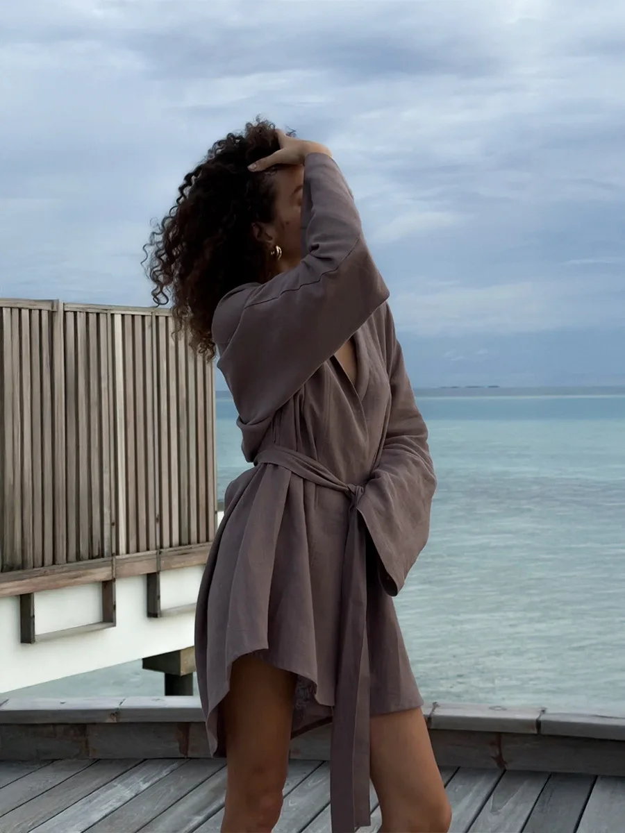 Bornladies Кружевное платье из хлопка и льна