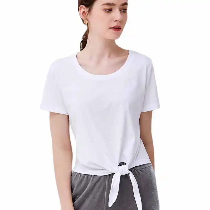 

2023 new women t shirt fashion O-neck t shirt women Cotton Casual Grey