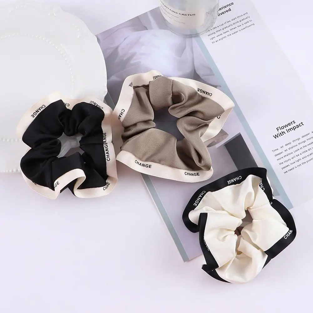 

Retro French Large Simple Fashion Solid Color Women Hair Rope Letter Hair Rope Korean Style Scrunchies Rubber Band