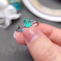meibapj natural emerald gemstone fashion gold simple ring for women real 925 sterling silver charm fine wedding jewelry