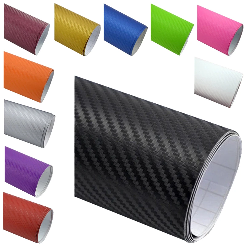 

50x127cm 3D Carbon Fiber Vinyl Car Wrap Sheet Roll Film Sticker Decal Blue