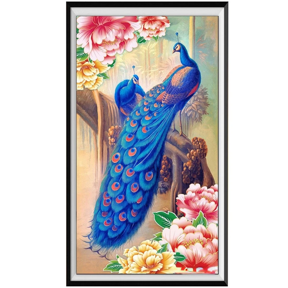 

5D diamond painting kit blue peacock animal flower embroidery rhinestone picture cross stitch home decoration mosaic art
