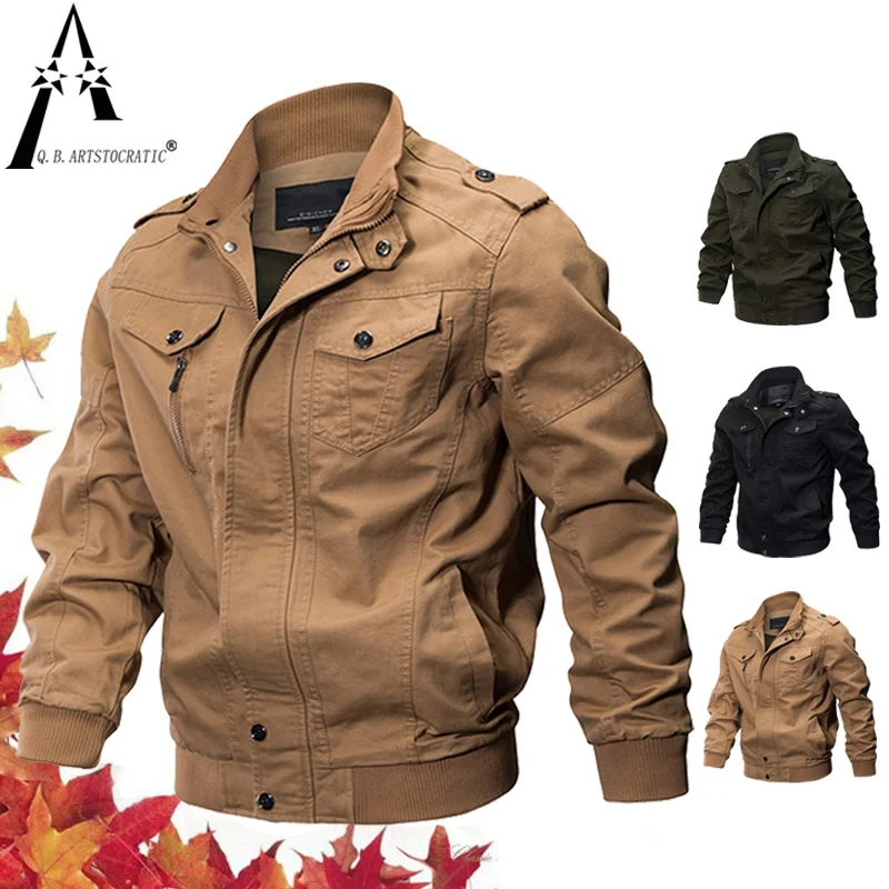 

Plus Size Military Bomber Jacket Men Spring Autumn Casual Multi-pocket Pilot Jackets Male Army Cargo Flight Mens Jackets M-6XL