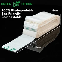 100 pcsbox biodegradable clip cord sleeve covers ez green option disposable bags for cartridge tattoo pen machine 6 108 cm
