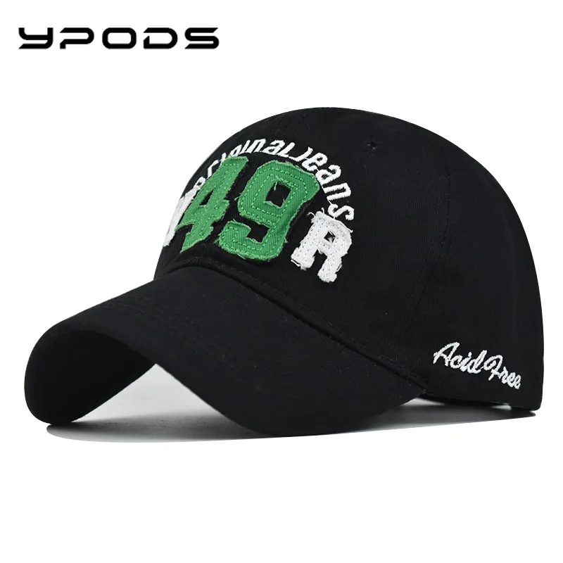 

Cotton New 49 Large Letter Embroidered Baseball Cap Washed and Made Old Peaked Cap Outdoor Sun Hat