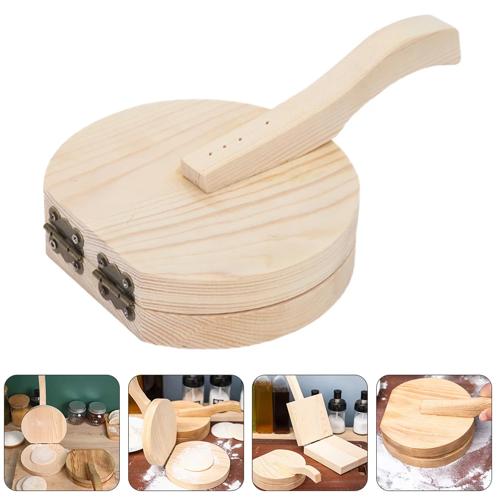 

Press Presser Dumpling Dough Maker Tortilla Mold Pressing Wooden Wrapper Wood Tool Skin Manual Pasta Bun Pastry Tortillas