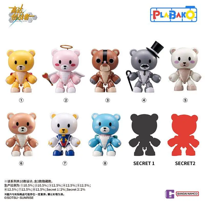 Фото Оригинальные фигурки Bandai Plabako Mobile Suit Gundam Beargguy Family Series в слепых коробках, коллекционные модели, настольные украшения №4