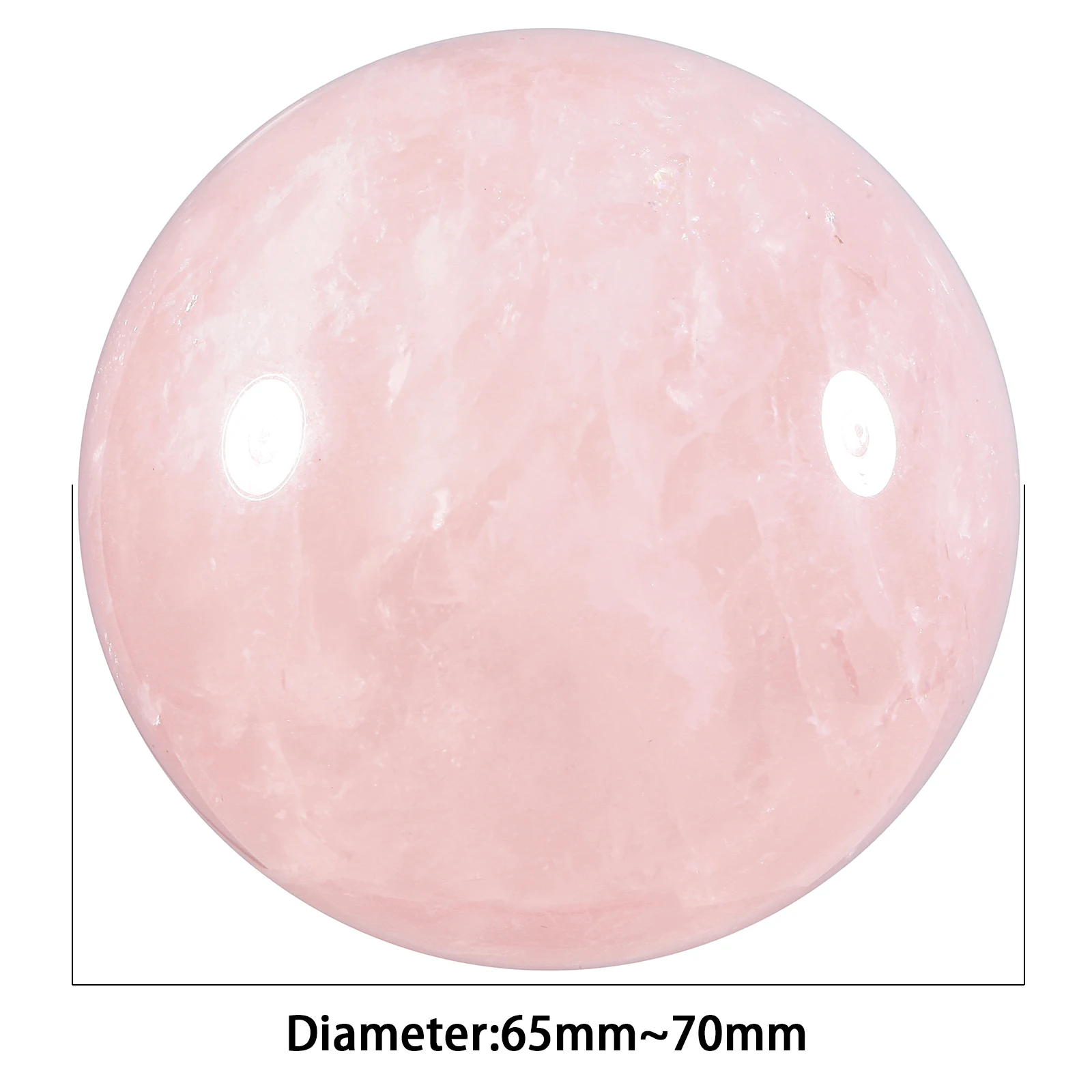 60-65mm/65-70mm Natural Rose Quartz Crystal Ball With Wood Stand Healing Stone Sphere Sculpture For Room Desktop Decoration