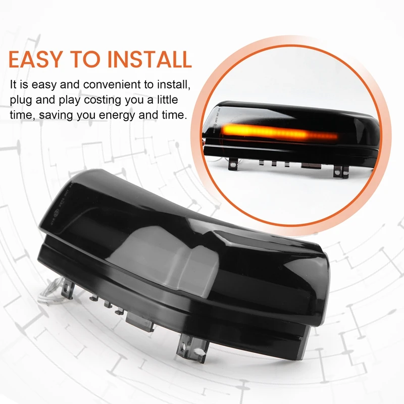 Автомобильный динамический поворотный сигнал Светодиодный Боковой зеркальный