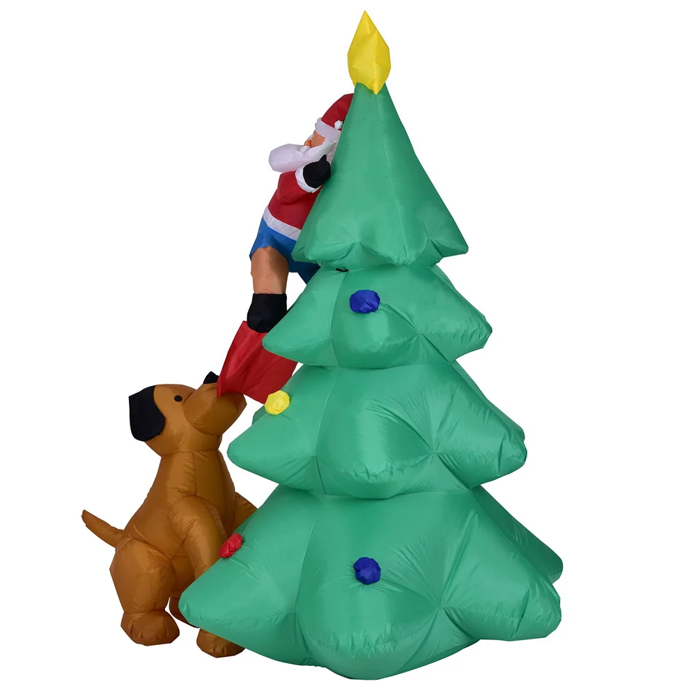 

Рождественская надувная елка, светящаяся Рождественская елка с Санта-Клаусом и украшением под елку, Рождественская декорация для помещени...