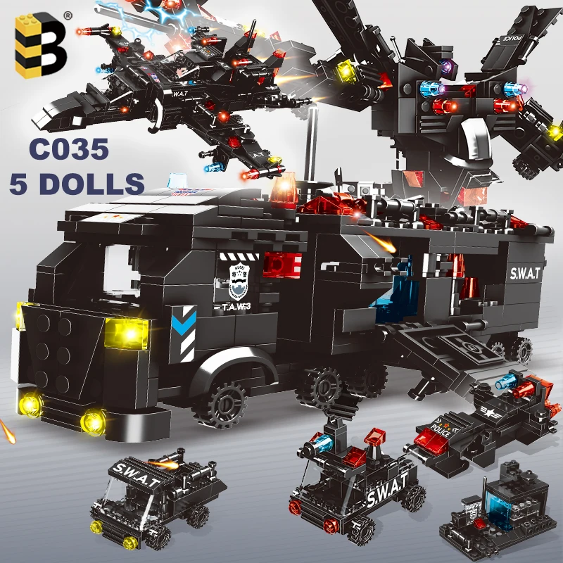 Конструктор полицейский SWAT Детский конструктор с мини-фигуркой развивающая
