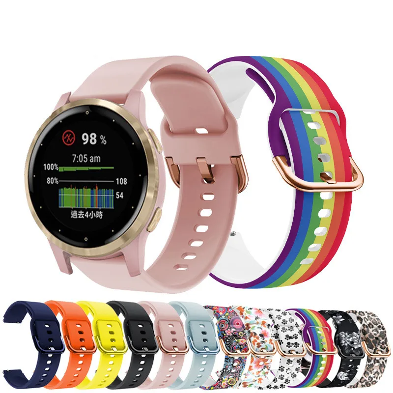 

Ремешок для Samsung Galaxy Watch active 2 40 мм/Garmin Vivoactive 4 4S 3 /Forerunner 158 245 подарок 2 2s силиконовый ремешок для часов