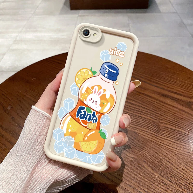Мягкий чехол с рисунком клубники оранжевой соды для VIVO Y75s Y72t Y10 Y77e t1 Y55s Y52s Y53s Y50t Y33s