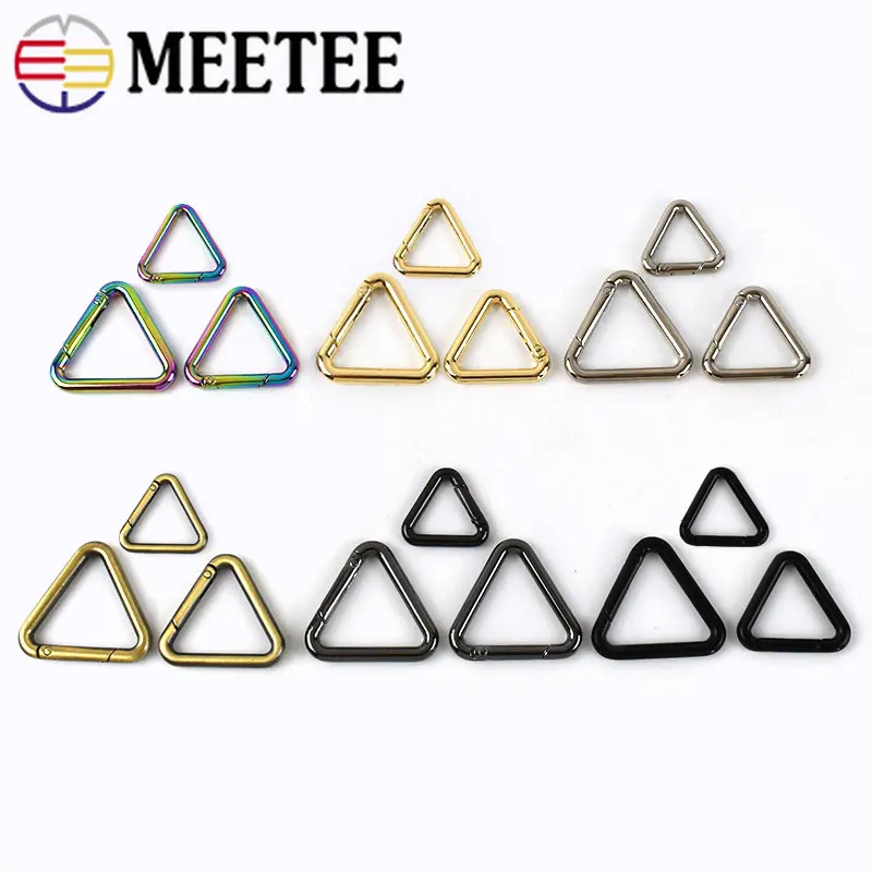 

5/10/20Pcs 20/25/32mm Spring Rings Metal Buckles Openable Triangle Ring Clasp Bag Strap Connector Snap Buckle Keyring Accessory
