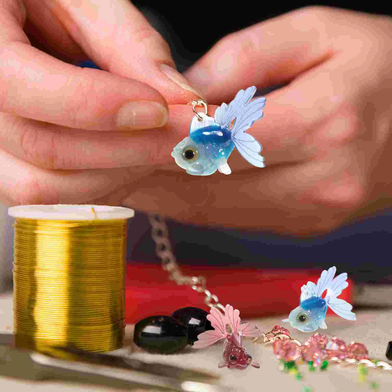 DIY Fish Ornaments Jewelry Charms Supplies Resin Making Delicate Simulation Goldfish Earring Findings