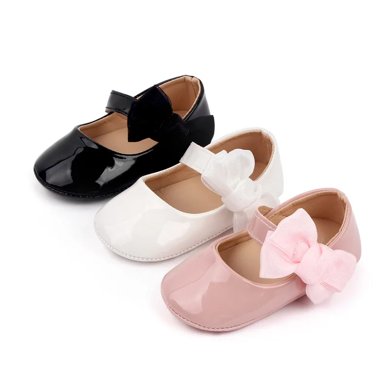

Baby Princess Shoe Baby Girl Bowknot Shoes Breathable Soft Sole Anti-Slip First Walkers Prewalker Crib Shoes