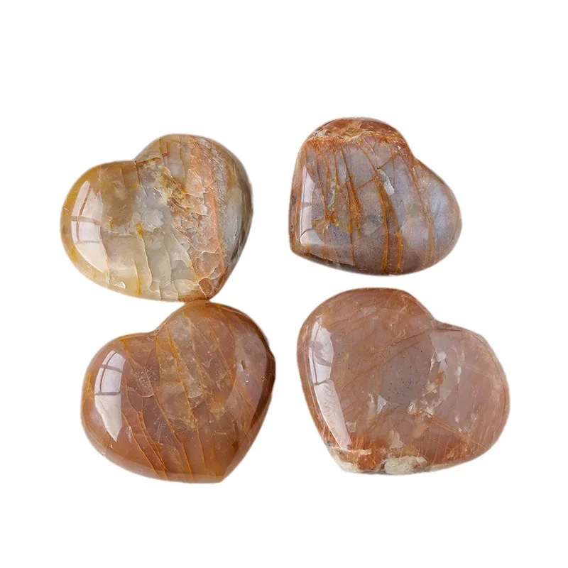 Лунный камень сердце оранжевый