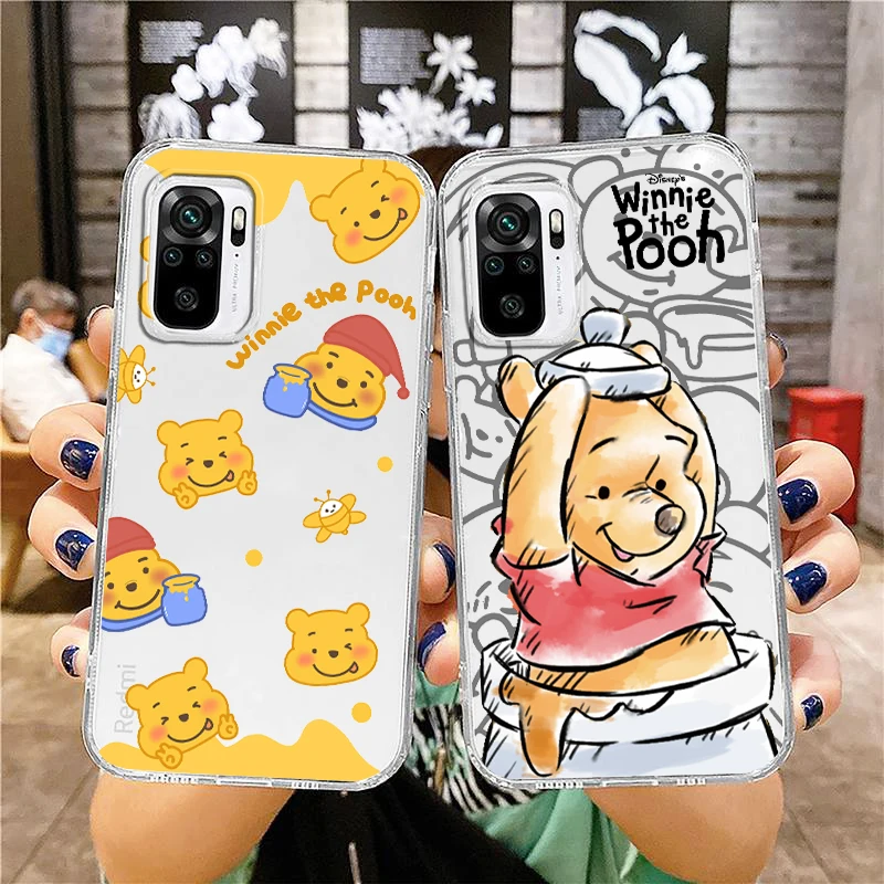 

Bear Disney Winnie Pooh Baby For Xiaomi Redmi Note 12 10 11 9 Pro Plus Speed 11S 11T 10S 9T 9S 8 5G Transparent Phone Case Cover