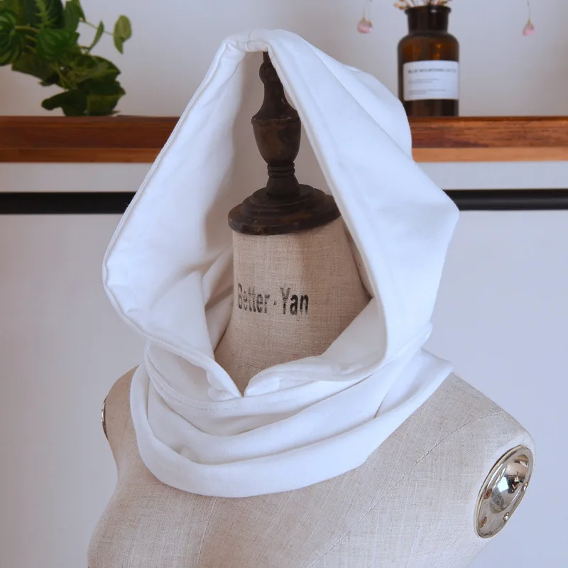 

White Black Cotton Hooded Girls Fake Collars for Mens and Women Autumn Sweater Hat Blouse Tops False Collars Detachable Collars