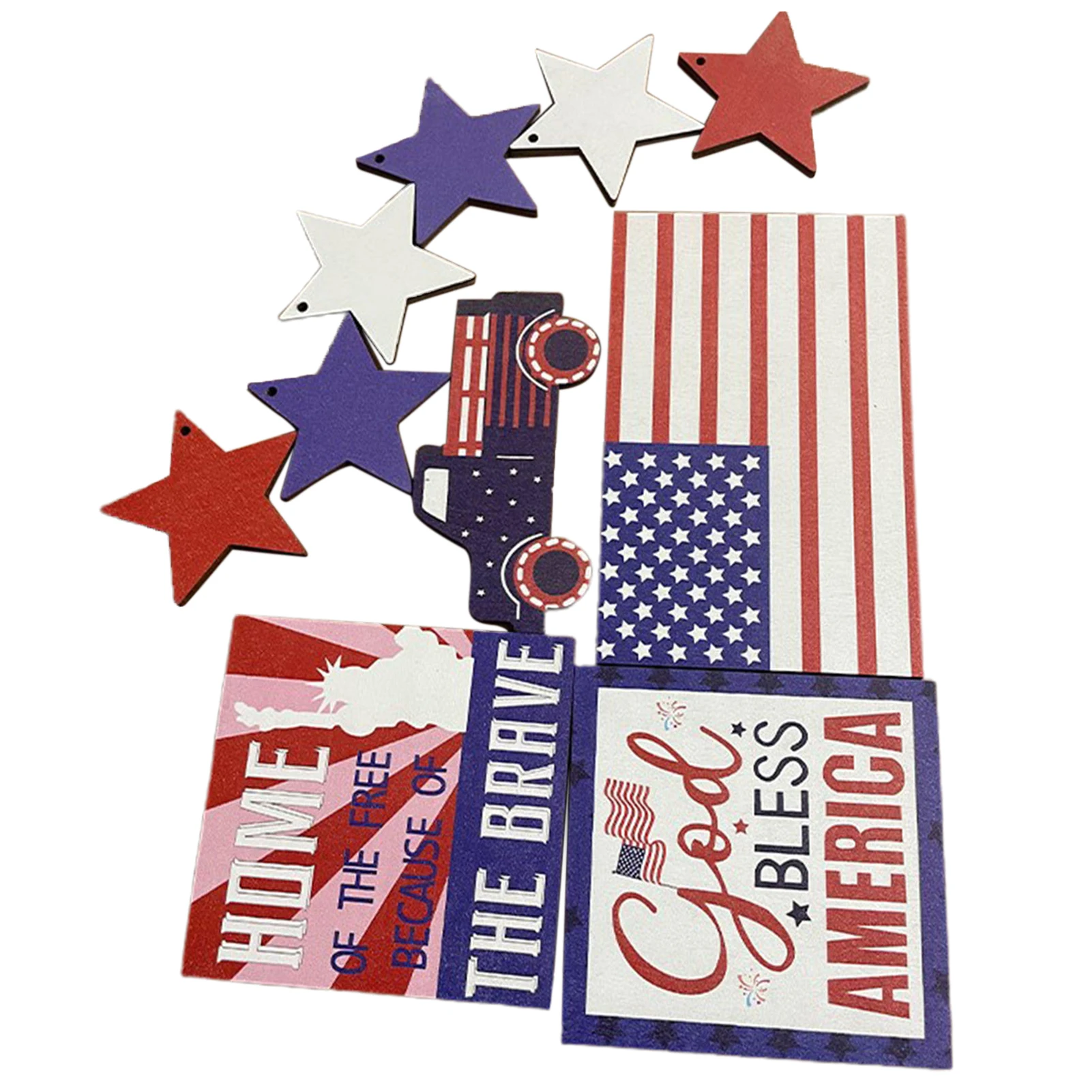 

4th Of July Tiered Tray Decor American Independence Day Tiered Tray Decoration Wooden Rustic Farmhouse Decorations For