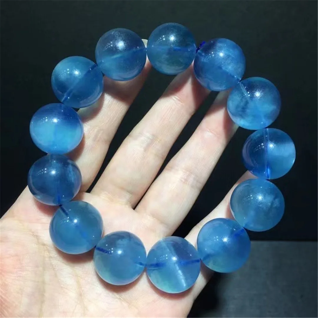 

18 мм натуральный синий фотоэлемент для женщин и мужчин, подарок на богатство, хрустальный камень, круглые бусины, красивый драгоценный каме...